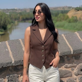 Kahve Cut Out Yelek