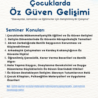 Çocuklarda Öz Güven Gelişimi