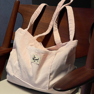 Corduroy shopper bag