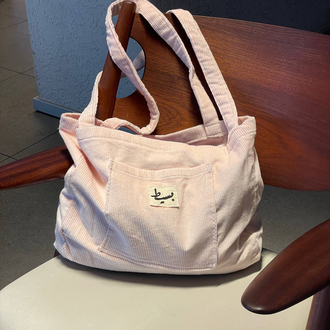 Corduroy shopper bag