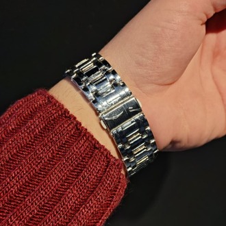 Rolex-Gümüş Saat Siyah Detaylı