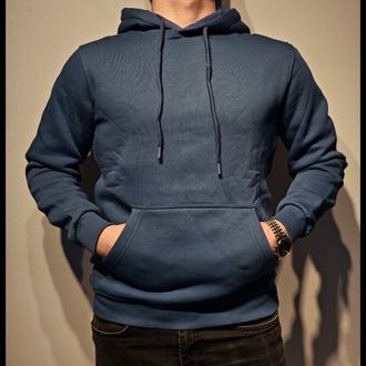 Kapüşonlu Sweatshirt–Mavi