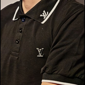 Premium LV Polo Yaka Tişört-Siyah