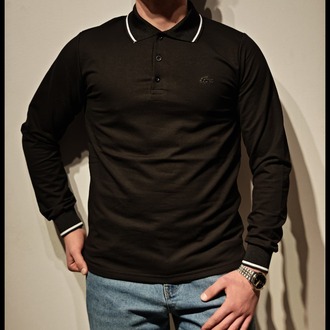 Lacoste Polo Yaka Sweatshirt–Siyah