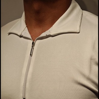 Premium Polo Yaka Triko Tişört-Beyaz