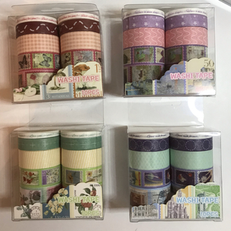 Retro Vintage Desenli Washi Tape 10’lu Set 