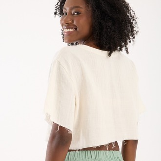 Fildisi Müslin Crop
