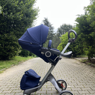 Lacivert stokke bebek arabası 