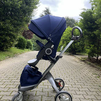 Lacivert stokke bebek arabası 