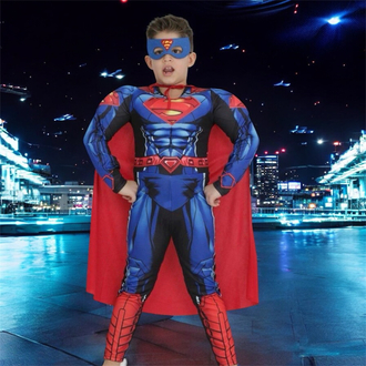 Süperman kaslı çocuk kostümü 
