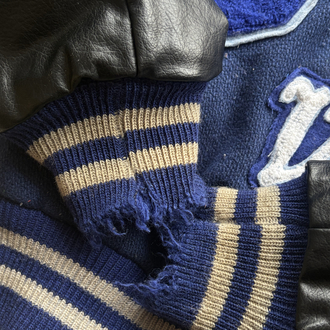 70’s Distressed DeLong Varsity Jacket S-M