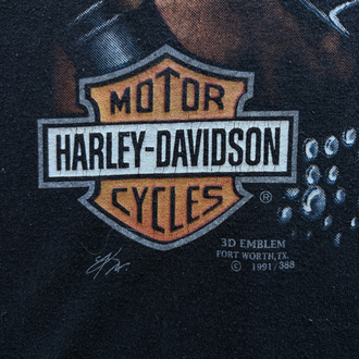 1991 Harley Davidson 3D Emblem Tee Large