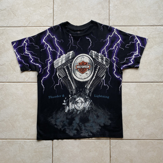 1995 HD Thunder&Lightning AOP Tee Medium