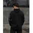 KOLLARI BASKILI SİYAH OVERSİZE SWEATSHİRT 