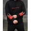 KOLLARİ DESENLİ OVERSİZE SWEATSHİRT 