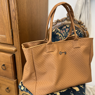 Taba Maxi Hasır Deri ShoppingBag