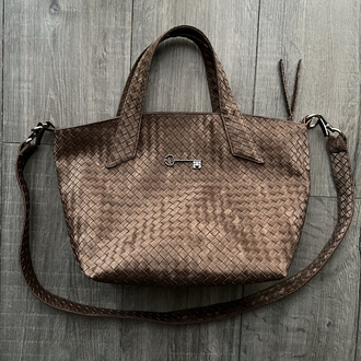 Süet Hasır Kahve City Bag