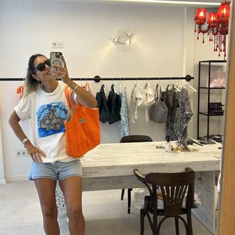 Turuncu Kanvas Shopping Çanta