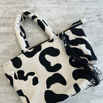 Kanvas Zebra Desen Shopper