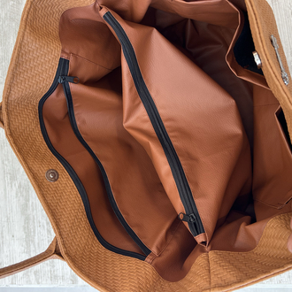 Taba Maxi Hasır Deri ShoppingBag
