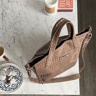 Süet Hasır Kahve City Bag