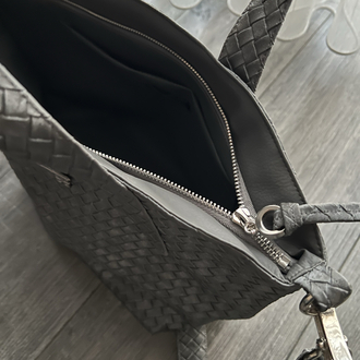 Süet Gri Hasır City Bag