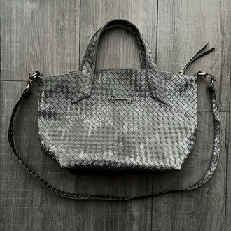 Süet Gri Hasır City Bag