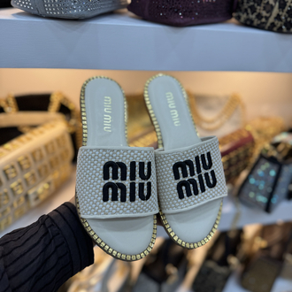 Mıu Mıu düz taban terlik 