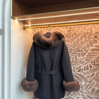 Andrea Fox Fur Caban Noir 