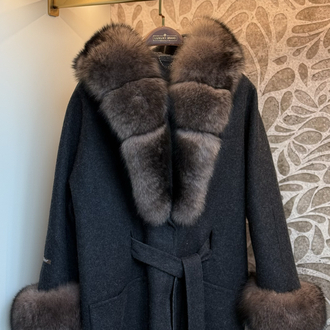 Andrea Fox Fur Caban Noir 