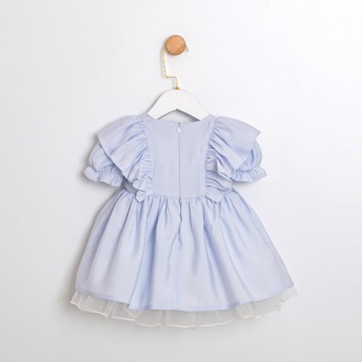 CLAIRE KIZ ELBİSE 6-9 / 9-12 / 12-18 / 18-24 AY - MAVİ