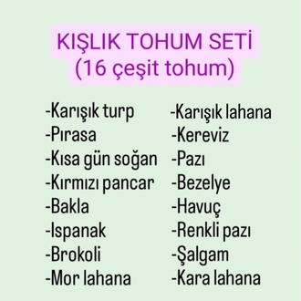 Kışlık Tohum Seti (16 çeşit tohum)