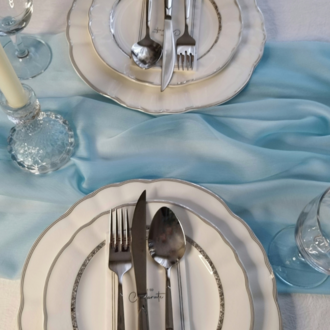 Bebek Mavisi Şifon Runner - Baby Shower & Organizasyonlar için Masa Örtüsü