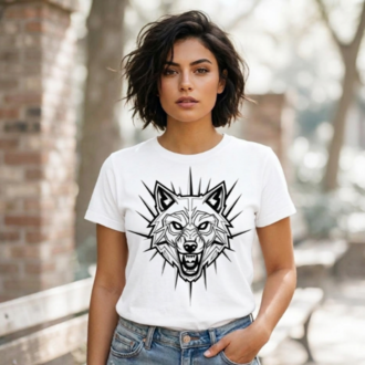 Geometric Wolf Head Vector Design - Aggressive Wolf SVG, EPS, PNG, DXF - Digital Download