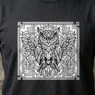 Geometric Owl Vector Design - Majestic Wisdom Owl SVG, EPS, PNG, DXF, AI - Digital Download