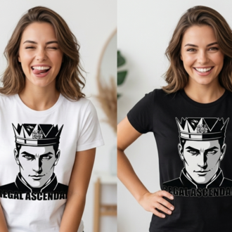 Regal King Crown Vector Art - Majestic Prince Portrait SVG, EPS, PNG, DXF, AI - Digital Download