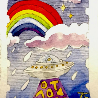 With rainbow