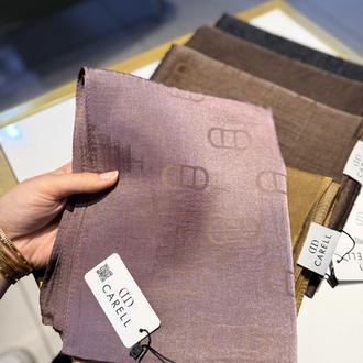 CARELL |  Etiketli Monogram Desen Liora Pamuk Şal gülkurusu