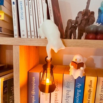 3D Işıklı Kedili Dekor