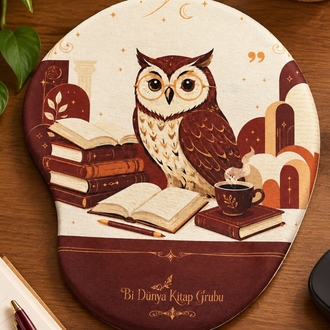 Bordo Baykuş Mouse Pad