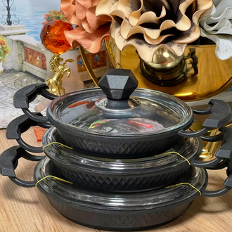 Kapaklı döküm sahan set