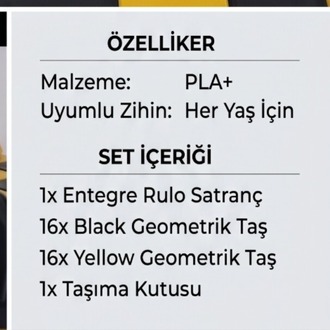 Roll 3D Tasarım Satranç Seti - Taşınabilir & Geometrik Seri