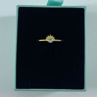 Gold Güneş Yüzük | 925 Ayar Gümüş