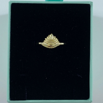 Gold Göz Yüzük | 925 Ayar Gümüş