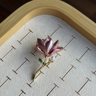 Pembe Lotus Broş