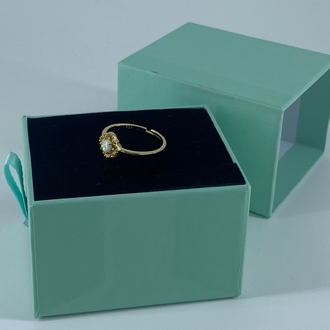 Gold Opal Taşlı Yüzük | 925 Ayar Gümüş