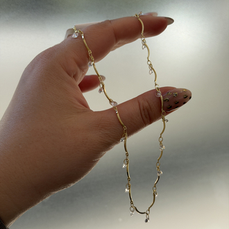 Özel seri saçaklı taşlı kolye