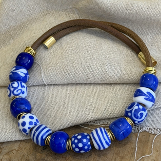 Çinili Minili Maviş Set Kolye ve Bileklik (Set )