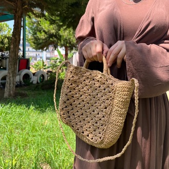 2 kulplu hasır çanta