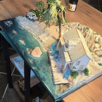 epoksi denizli,yazlıklı diorama